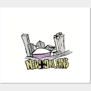 New Orleans Skyline Posters and Art